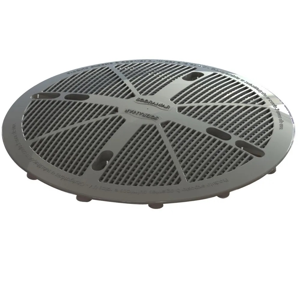 Tampa Fsb Redonda 25,4cm ABS Prata Vinil/Alvenaria Sodramar