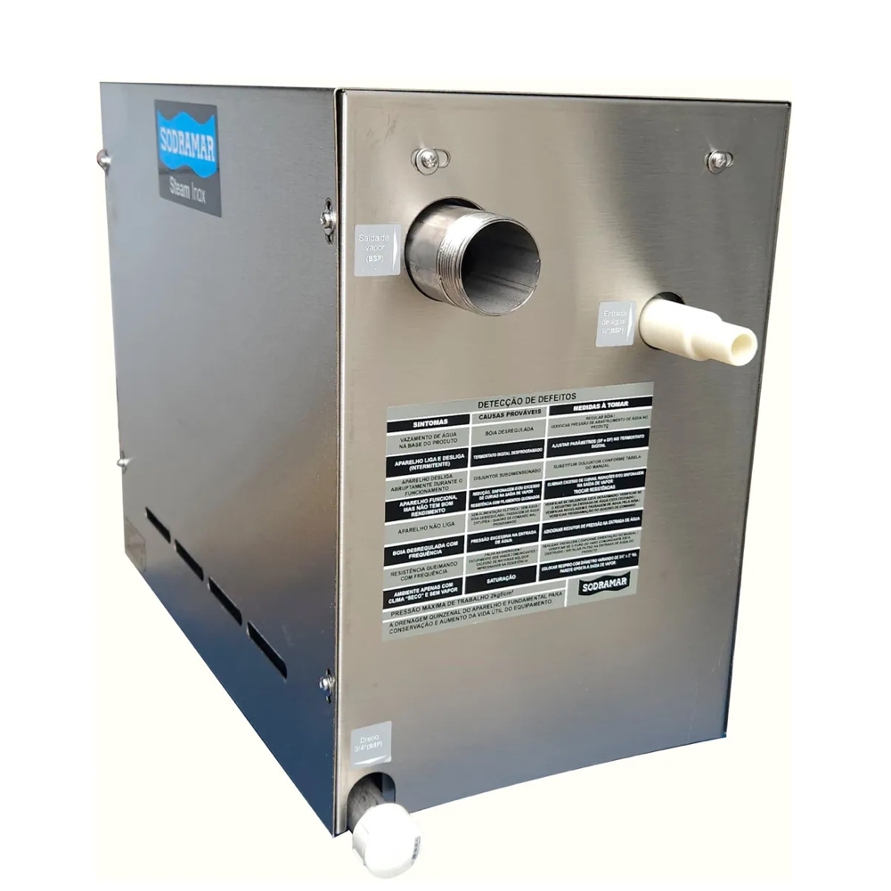 Gerador de Vapor p/ Sauna Úmida Steam Inox 09 Kw Sodramar - Imagem 2