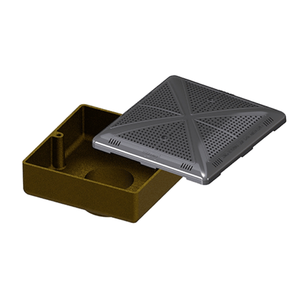 Ralo de Fundo 2" Latão Quadrado Tampa ABS Prata Sodramar