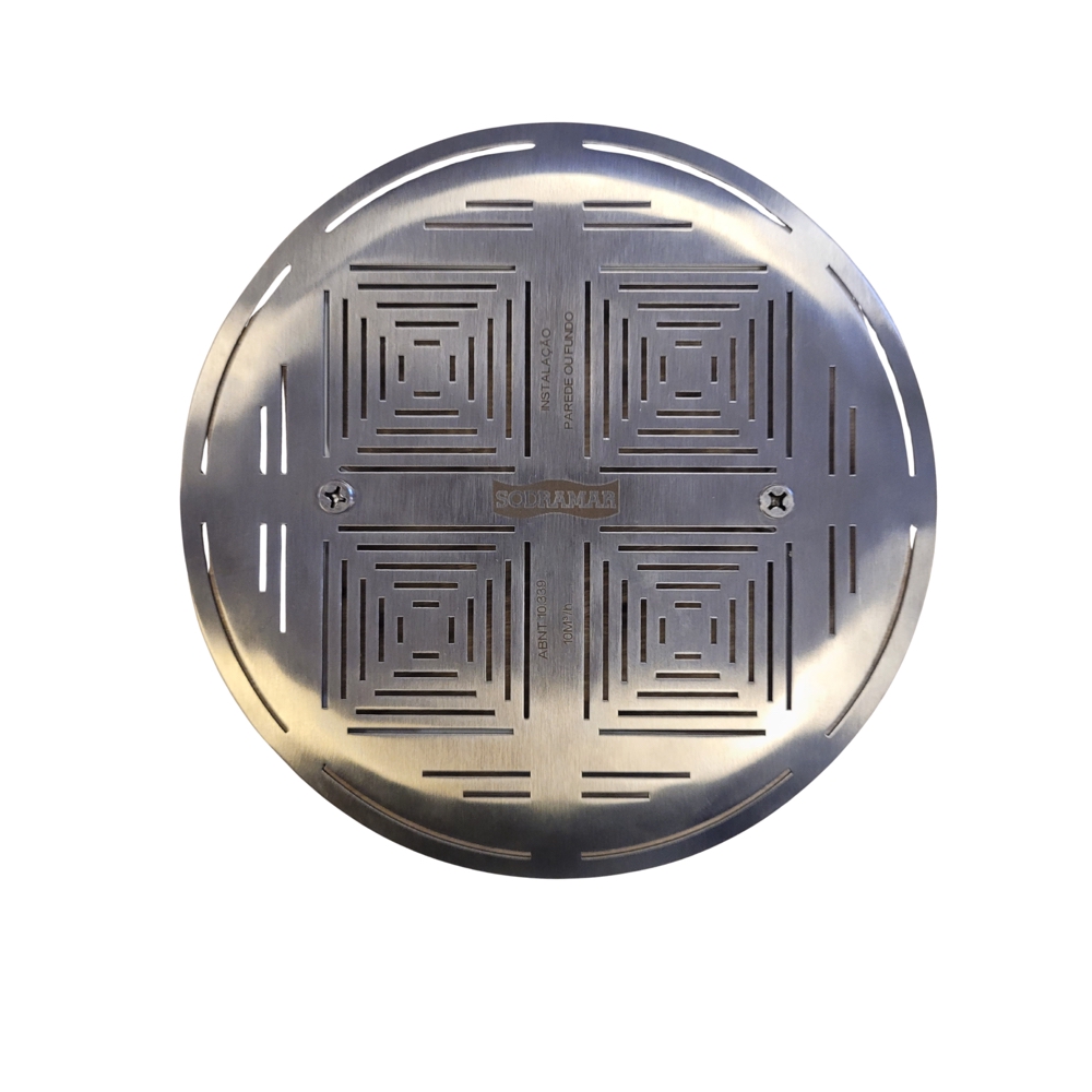 Grade de Fundo Redonda Inox 316 Base ABS Alvenaria Sodramar