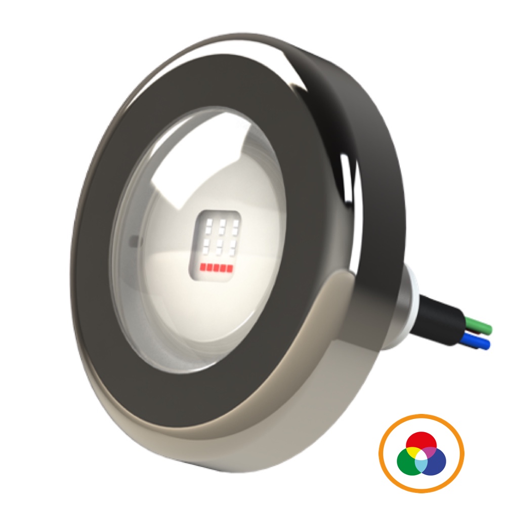 Refletor LED 20W RGB INOX 316 com cabo de 2m 12Vcc - THOLZ
