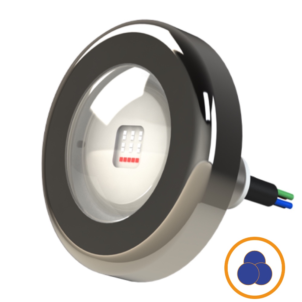 Refletor LED 20W Azul INOX 316 com cabo de 2m 12 VCC - THOLZ