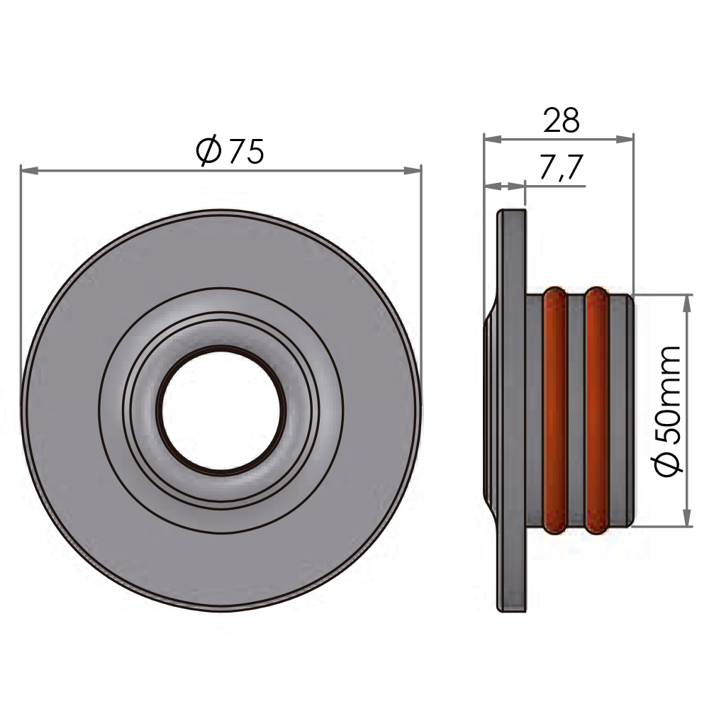 DISPOSITIVO RETORNO FIXO INOX 316 REDONDO PREMIUM THOLZ - Imagem 2