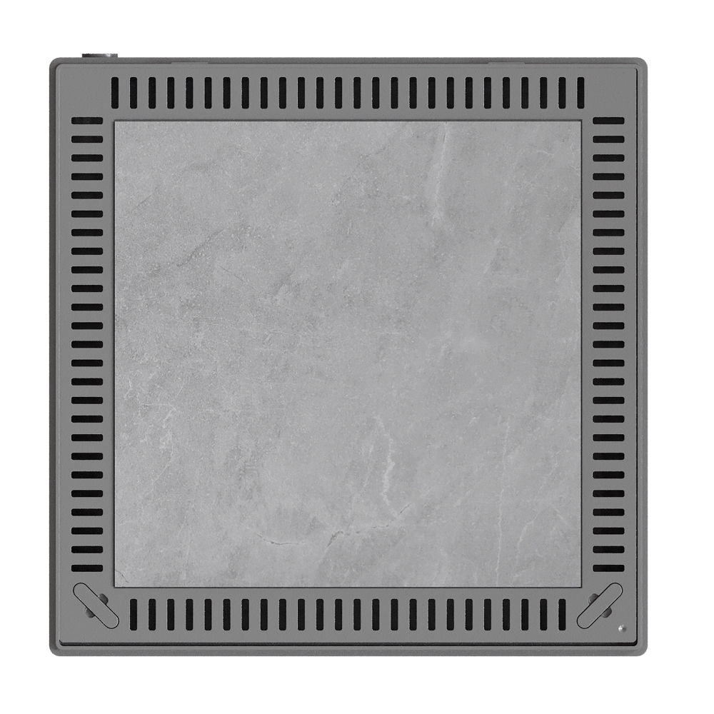 TAMPAO 80 X 80 CM ART REB. C. GRELHA P/ CASA DE MAQUINA CINZA MARTELADO - Imagem 7